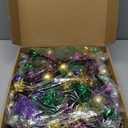 Riceshoot 6 ft Artificial Mardi Gras Garland with Lights Mardi Gras Decorations Garland with LED Mixed Ball for Mantel Pre Lit Carnival Decorations Purple Green Gold Party Supplies for Fireplace Wall