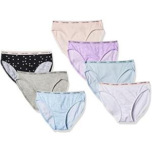 Calvin Klein Girls' Cotton Underwear Bikini Panties, 7 Pack Size XL 14/16