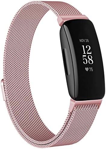 Vanjua for Fitbit Inspire 2 Bands Women Men, Stainless Steel Metal Mesh Loop Adjustable Magnetic Wristband Replacement Strap for Fitbit Inspire 2 / Inspire HR/ Inspire Fitness Tracker