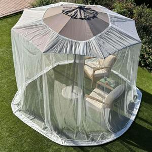Mosquito Net for Umbrella 11 FT | Large Sizes & Fabric Designed for Outdoors | Insect House Screen Netting for Patio, Porch & Garden Terrace | Outside Canopy Bug & Fly Protection Enclosure (White)