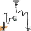 Webcam Stand for Desk, Flexible Gooseneck Webcam Mount Holder Arm with Phone Holder, Web Cam Stand Computer Camera Desk Mount for Logitech C922 C930e C920S C920 C615 C960 C920x BRIO 4K NexiGo N60
