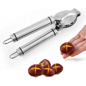 Chestnut Cutter, 304 Stainless Steel Chestnut Peeler Tool, Portable Multifunctional Metal Nut Cracker Nutcracker, Walnut and Chestnut Opener for Chestnuts, Pecans, Walnuts and Nuts