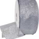 Morex Ribbon 7435 Cosmic Ribbon, Silver, 2-1/2" x 50 yd