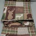 Oliven Reversible Lodge Plaid Bedding Moose Bear Quilt Twin Size Rustic Bedspread Cabin Coverlet Wildlife Forest Daybed Cover Summer Lightweight Bed Cover Pillow Shams (Twin(68"x86"), Brown Green)