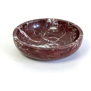 Large Decorative Marble Bowl, 7.87 inches,Natural Stone Round Bowl for Home Decor, Fruit, Nuts, Jewelry tray,Coffee Tables Centerpiece, Soap Serving (Purplered-7.87inch)