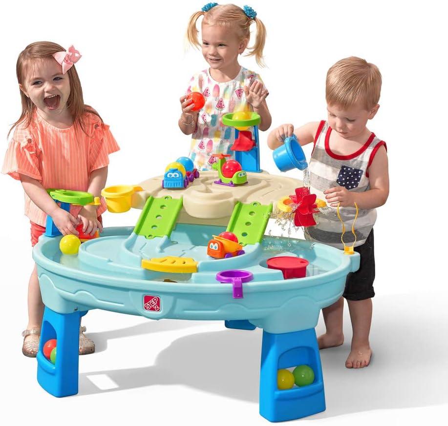 Step2 Ball Buddies Adventure Center Water Table for Kids, Indoor and Outdoor Kids Water Sensory Table Pool, Ages 1.5+ Years Old, 23 Piece Water Toy Accessories, Blue