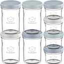 KeaBabies 4pk 8oz & 4pk 4oz Glass Baby Food Containers with Lids - Leak-Proof, Microwavable Small Glass Jars, Baby Purees & Toddler Snack Storage Containers, BPA-Free, Dishwasher & Freezer Safe(Slate)