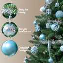 Joiedomi 71 Pcs Blue & White Christmas Ornaments Set, Assorted Christmas Tree Ornaments with Star Tree Topper, Shatterproof Hanging Balls Decor for Xmas Wreath Garland Holidays Party