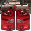 Huray Tail lights Assembly Compatible with Chevy Silverado 2007-2013 Replacement Silverado 07-13 1500 2500 HD 3500 HD OE Style Rear Brake Lamp (Red Trim)