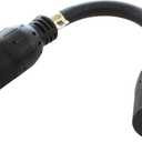 AC WORKS NEMA 5-20P 20Amp 125Volt Plug to Locking 20Amp L5-20R Female Connector Adapter Cord (Black)