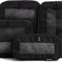 Compression Packing Cubes for Travel - Luggage Organizer Bags - Double Zipper Packing Cubes for Suitcases (4-Pack, Black)
