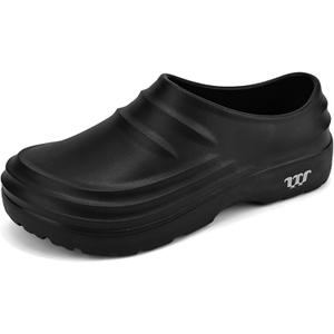 Work Shoes for Men & Women Non Slip Clogs Kitchen Chef Shoes Comfortable Women Clogs Beach Shoes (8.5 Women/6.5 Men, Black)