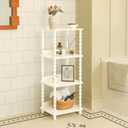 Fultyle Bookshelf, 4-Tier Bookcase with Open Shelves, Modern Book Shelf for Small Spaces, Bedroom, Living Room and Office with Solid Wood Legs(White)