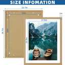 Hongkee 22x28 Frame Set of 2, Natural Oak Wood Style - Display 18x24 Picture Frame with Mat or 22 x 28 Poster Frame without Mat, Wall Mounting Horizontal and Vertical