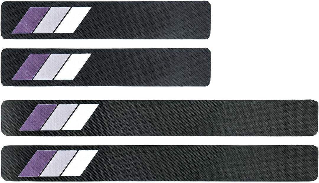 4PCS Car Door Sill Protector, Door Sill Protector, Automotive Door Entry Guard, Wear-Resistant and Durable, Scratch-Resistant, Suitable for Most Cars (Black Tricolor)