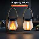 Solar Lanterns Outdoor Waterproof 4 Pack, Outdoor Solar Lanterns with Flickering Flame Effect, USB-C & Solar Charging, Auto Dusk to Dawn, Hanging Light for Garden Patio Yard