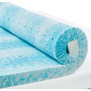 PERLECARE 3 Inch Twin Memory Foam Mattress Topper, Cooling Gel Infused Mattress Pad, Ventilated Bed Topper for Pressure Relief, CertiPUR-US Certified, Blue