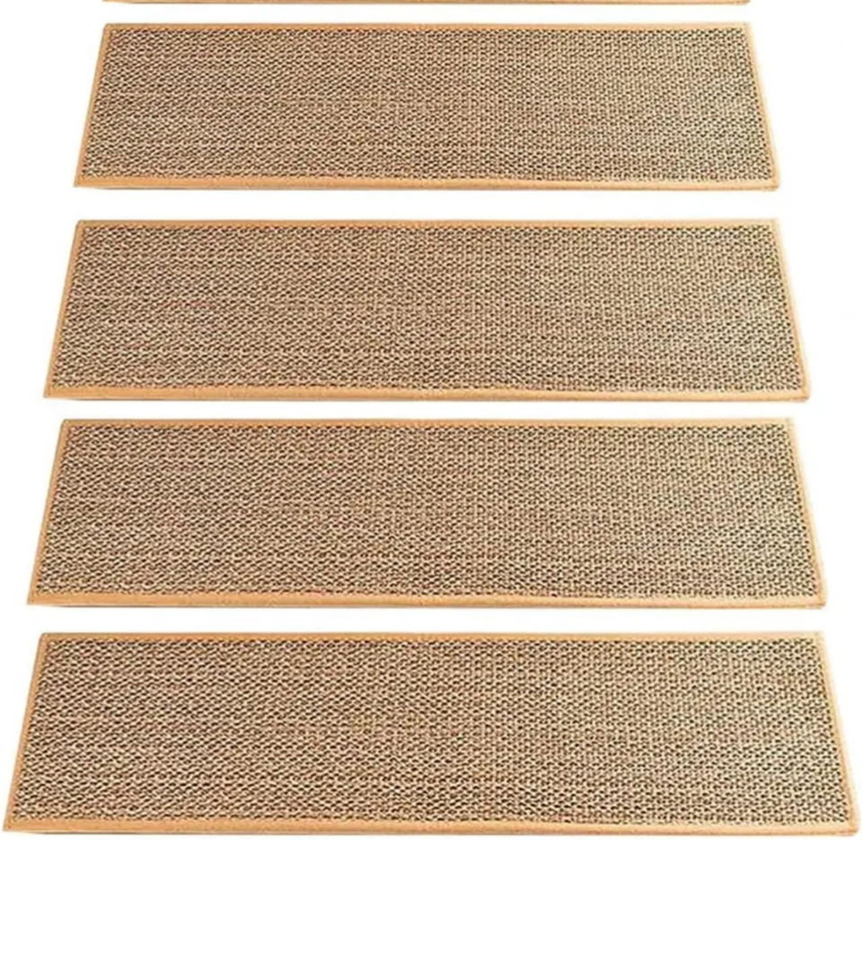 Stair Mat for Wood Stairs Non-Slip Stair Mat Set Non Slip Washable Step Rug Carpet 4 Pcs, Size 30x8"