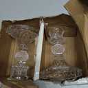 Clear Glass Candlestick Holders Set of 2Taper Candle Holders Fit 0.8 Inch Candles, Crystal Decorative Candle Stand Centerpiece for Table Wedding Dinning Party 4 Inch Tall