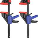 WORKPRO 6" Clamps for Woodworking 2-Pack, Quick-Release Wood Clamps/Spreader Light Duty, One Hand 150 LBS Load Limit, Ideal for Woodworking and DIY Projects