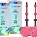 2 Pack Ridenow TPU Inner Tube 700C x 18-32C/32-47C with 45mm/65mm/85mm Pink Metal Presta Valve with Detachable Brass Core Lightweight Tubes for Road Bike Gravel (Include Repair Patch Kit)