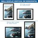 Hongkee 14x22 Picture Frame Set of 2, Rustic Black Wood Style - Display 14 x 22 Picture without Mat or 12x18 Picture with Mat, Wall Mounting Horizontal and Vertical