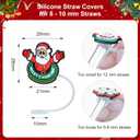 3 x Christmas Silicone Straw Topper Cup for Stanley Cup 30&40 oz Tumbler Accessories, Dust-Proof Cover Cap Toppers,0.4in/10mm Cute Straw Covers,Holiday Decor for Stocking Stuffers,Includes storage box (6 Pcs Christmas)