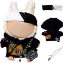 Hoodie Doll Clothes,17cm/15cm Dolls Outfit Set,Accessories for Doll,Stylish Clothes Set Dress Up (No Doll) (Black Hoodie)