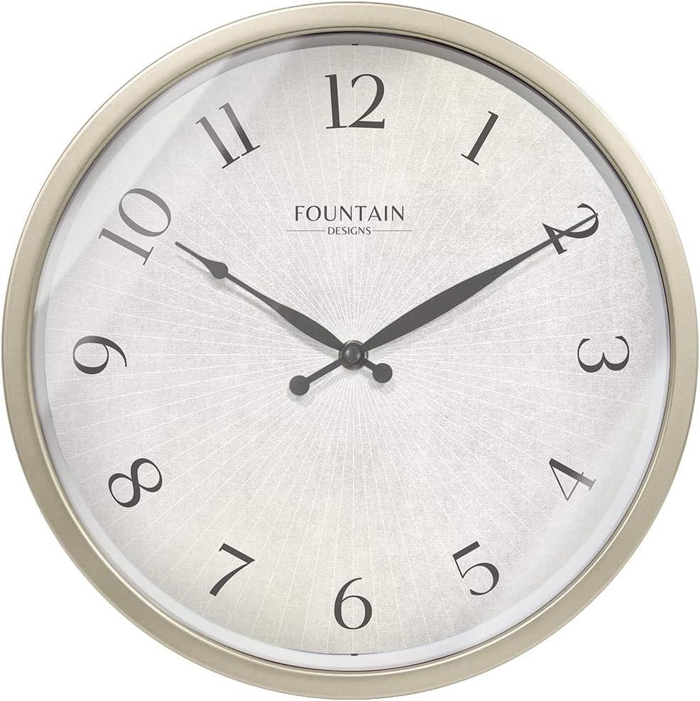 12 Inch Small Modern Farmhouse Wall Clock, Non Ticking Silent Clock, Modern and Vintage (Morning Silver)