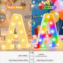 Pooqla LED Light Up Letters, Warm White and Colorful Lighted Marquee Letters with Remote, Lighted Letter for Party Birthday Decorations, Gift for Girls Boys Night Light, Wedding Home Decor, Letter M