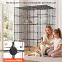 VEVOR Cat Cage 5-Tier 55"x40.98"x68.98" DIY Cat Playpen Indoor Enclosure, Detachable Metal Wire Kennel Crate with 5 Doors, Large Exercise Place Ideal for 2-3 Cats, Kittens and Small Animals, Black