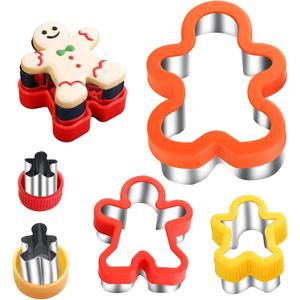Gingerbread Cookie Cutters 5 Pieces 5 Sizes 1" to 4.9" Gingerbread Man Cookie Cutter