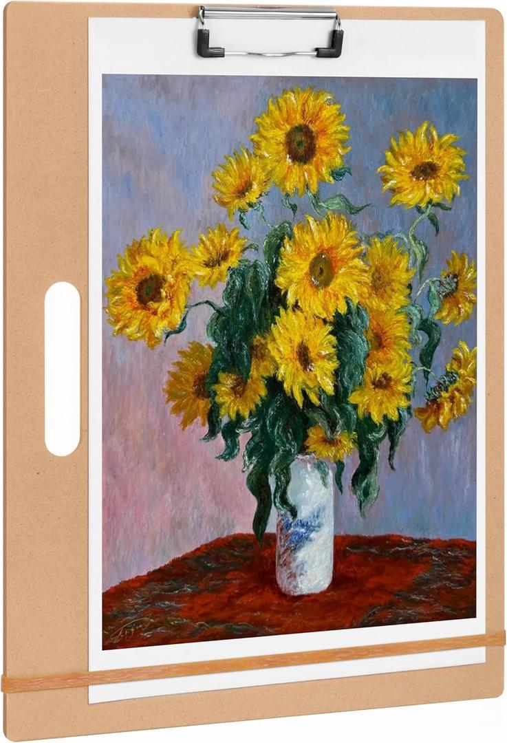 Drawing Board - 14" x 17.8" Sketch Board with Handle for Drafting Art - Portable Clipboard for Class or Studio Fit in Artists Tote