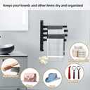 Swivel Bathroom Towel Bar Laundry Drying Rack 4-Arm Wall Mounted Towel Rack Hanger Towel Holder Organizer （Matte Black）