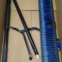 24 inches Push Broom Outdoor for Deck Driveway Garage Yard Patio Concrete Floor Cleaning-Blue