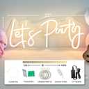 DIVATLA Let's Party Neon Sign for Decor, Large 23"X10" Light Up LED Signs for Birthday, Prom, Wedding, Celebrations, Warm White, Medium