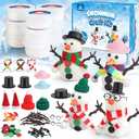 wookidel 9 Pack Build a Snowman Kit Snowman Crafts for Kids, Modeling Clay kit Snowmans Making Kit, Christmas Stocking Stuffers for Kids and Adults, Xmas Crafts Christmas Ornament