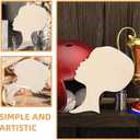 Operitacx 8Pcs DIY Painting Wood Pieces African Female Head Silhouette Wooden Blanks 5.9X3.7 Inch Natural Craft Wood for Art Projects Home Decor