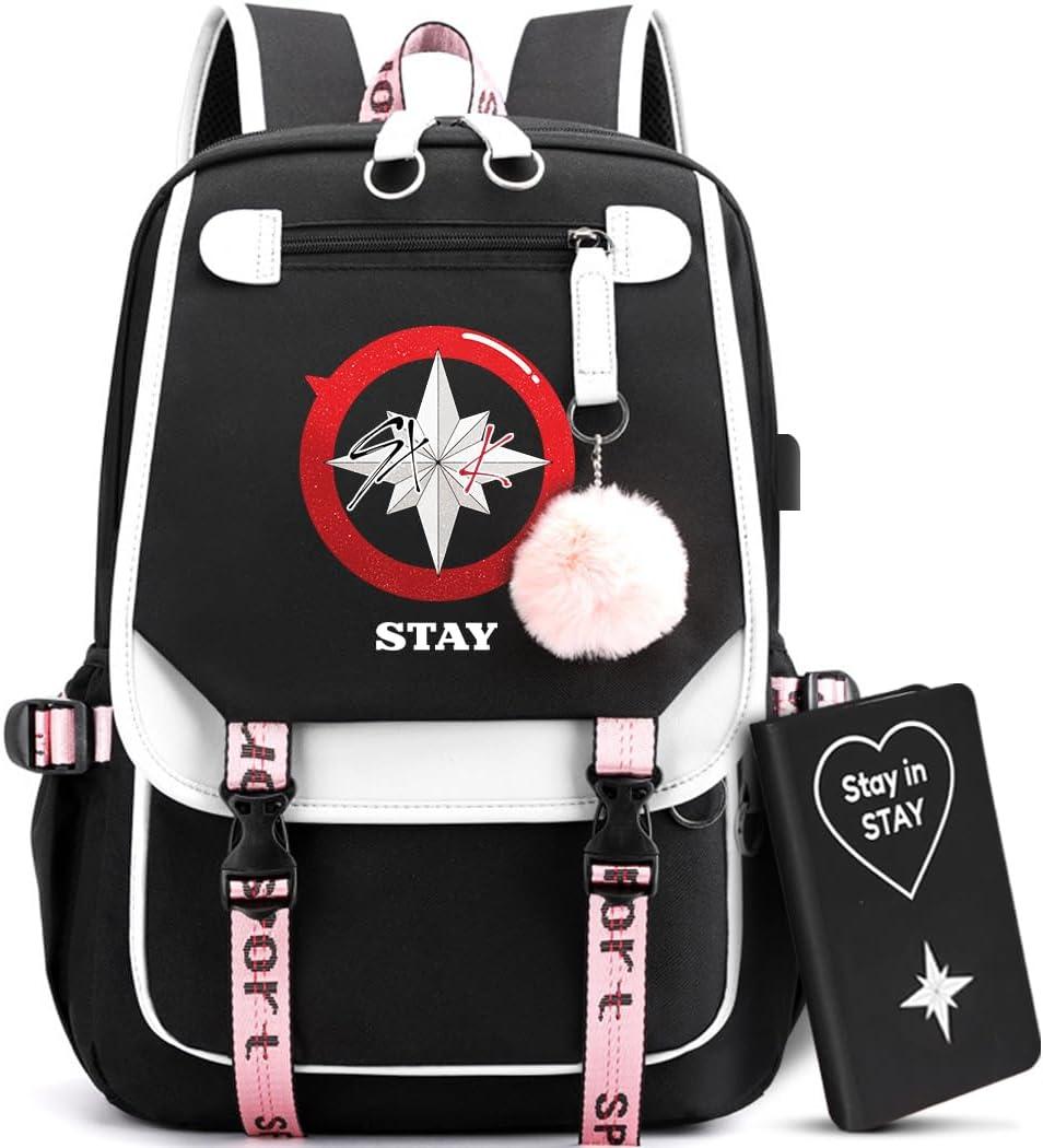 Large Capacity Laptop Bag Bookbag with Notebook, USB Charging and Headphone Port for STAY Music Fans