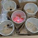 Wellmet Small Lamp Shades,ONLY for Candle Bulbs,Clip-on Drum Mini Lampshades,Set of 6, 5.5"x 5.5"x5",Cream White