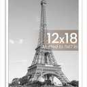 upsimples 12x18 Picture Frame, Display Pictures 11x17 with Mat or 12 x 18 Without, Wall Hanging Poster Frames, White, 1 Pack