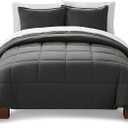 UGG King Size Comforter Set with 2 Pillow Shams Lightweight Down Alternative Comforter King Size Blanket Reversible Cozy Warm All Season Washable Hypoallergenic Bedding Set, Charcoal Grey (Leonora)