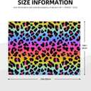 Leopard Print Rainbow Dish Drying Rack Mats Decor, Cheetah Dish Pad Drying Mat Kitchen Counter 18x24 Absorbent Reversible Microfiber for Coffee Bar Sink Countertop Accessories Silicone Decorations