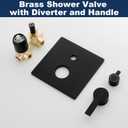 Shower System with Tub Spout, All Metal Black Bathtub Shower Faucet Set with High Pressure 10 Inch Rain Shower Head and Handheld Shower Head Set, Matte Black (Valve Include
