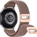 One Click No Gap Braided Bands Compatible with Samsung Galaxy Watch 7 6 4 5 FE Band 40mm 44mm/Galaxy Watch 6 4 Classic 47mm 43mm 42mm 46mm/Watch 5 Pro 45mm, 20mm Elastic Nylon Sport Strap Men Women
