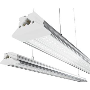 Linkable LED Shop Lights 4FT - 2 Pack 50W Hanging 7000LM Bright Led Shop Light, 6500K Daylight White Linkable 4FT Led Shop Lights for Workshop Garage Lighting Factory Warehouse Shop (ETL Listed), 48 inches