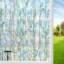 Kromapolis Window Film Window Privacy Film 3D Stained Glass Window Sticker Static Cling Sun Blocking UV Protection for Glass Door Heat Control, Non-Adhesive (23.6 x 78.7 inch)