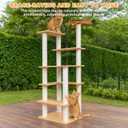 Tall Cat Tree for Outdoor and Indoor Cats, Weatherproof Large Outdoor Cat Tree Tower with Scratching Posts