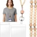 Teacher Lanyard with ID Holder Beaded Lanyards Cute Retractable for ID Badges Keys Ship Cards Women