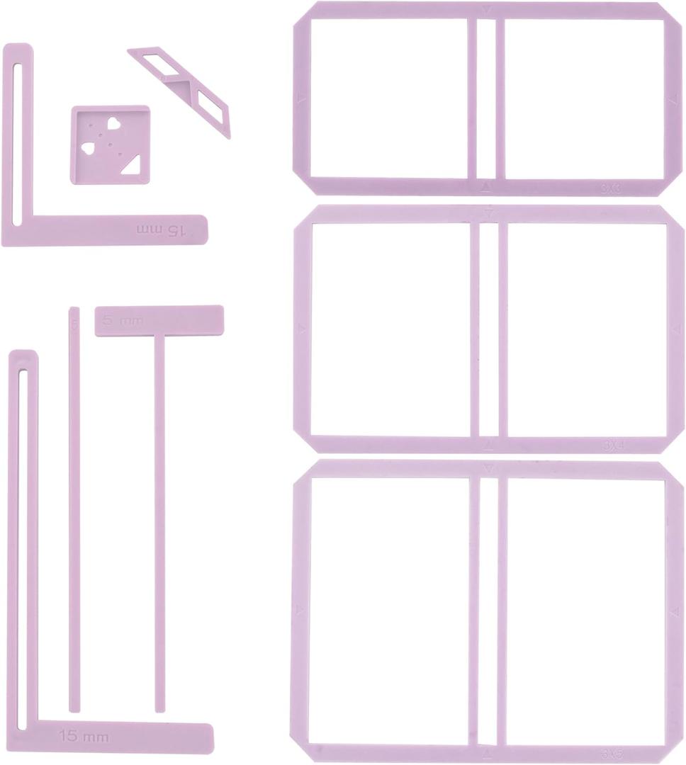 UPTTHOW 9Pcs Bookbinding Easy Scrapbooking Tool for Starter, Complete Great Stencils and Cutter Guide Kit Can Be Made Into Notebook Calender Junk Journal Handbook (Purple)